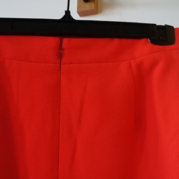 J. Crew Factory #C8413 polyester crepe neon orange pencil skirt 2 P 2P Petite - Picture 4 of 12